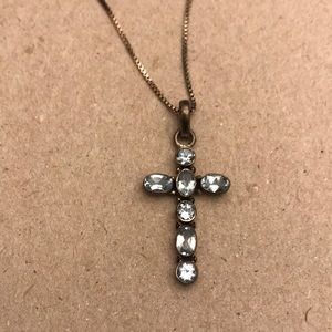 Blue topaz cross necklace